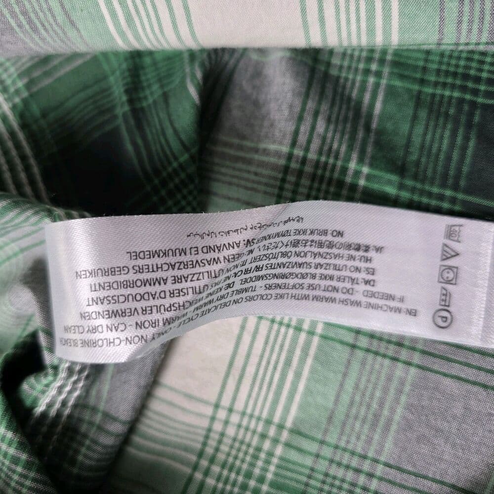 Ariat Rebar Men's Large Green Plaid Short Sleeve Workwear Button Down Shirt - Thumbnail 4