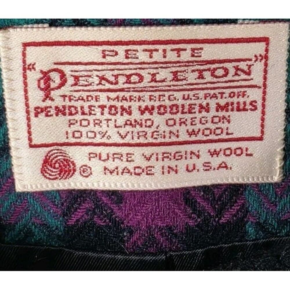 Pendleton Houndstooth‎ Women's Size 12 Wool Blazer Usa - Thumbnail 2