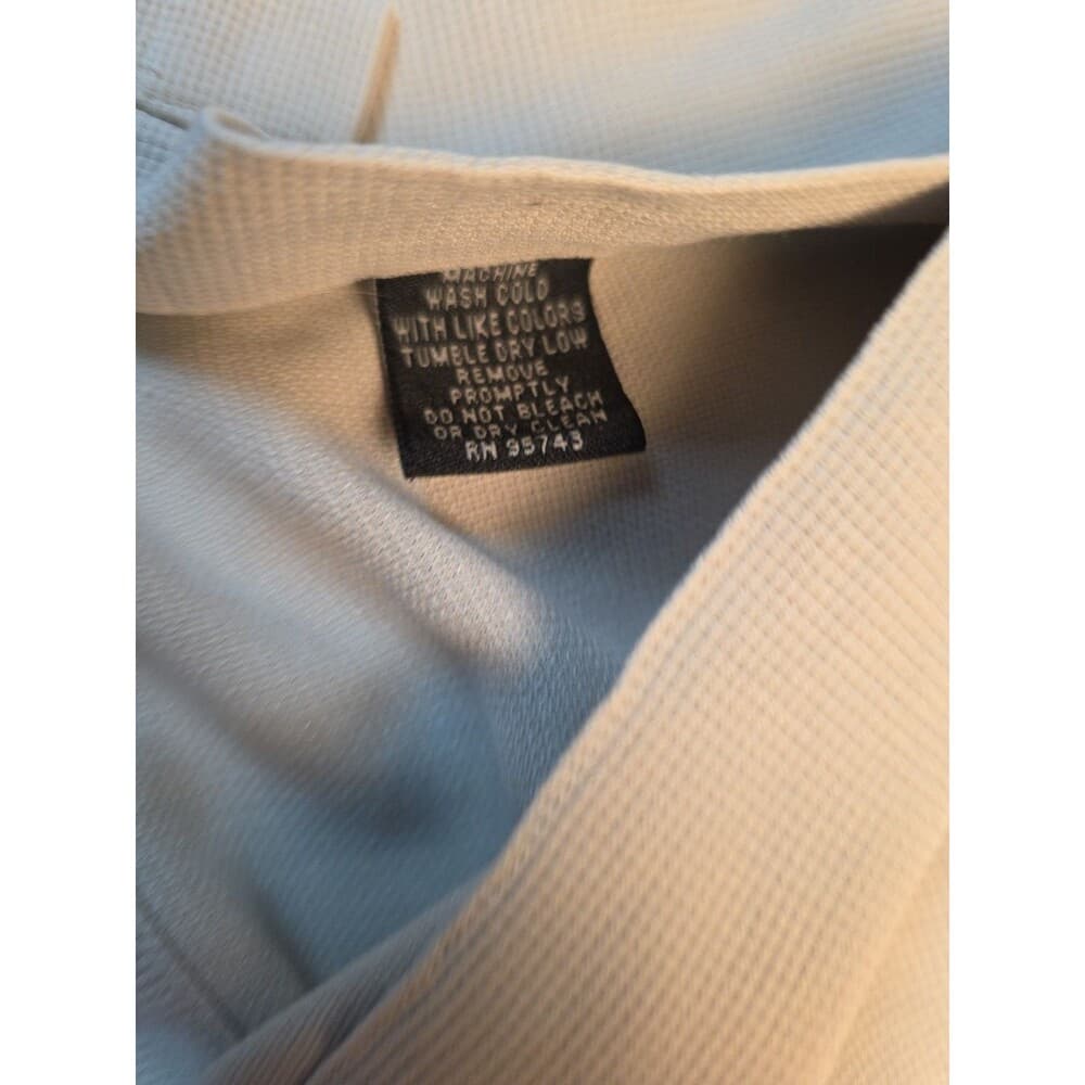 Izod Men's Large Ivory 100% Silk 3/4 Sleeve Button‎ Down Shirt - Thumbnail 4
