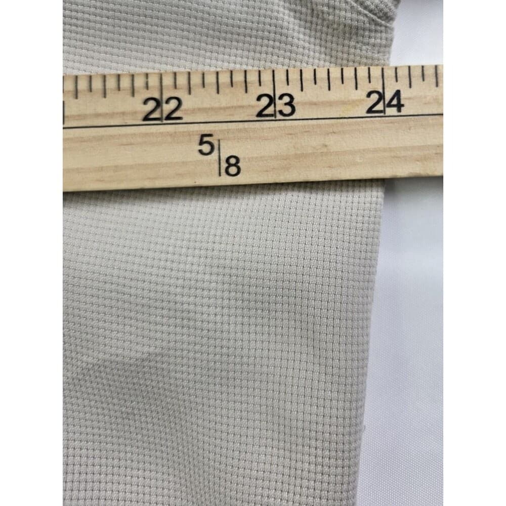 Izod Men's Large Ivory 100% Silk 3/4 Sleeve Button‎ Down Shirt - Thumbnail 6