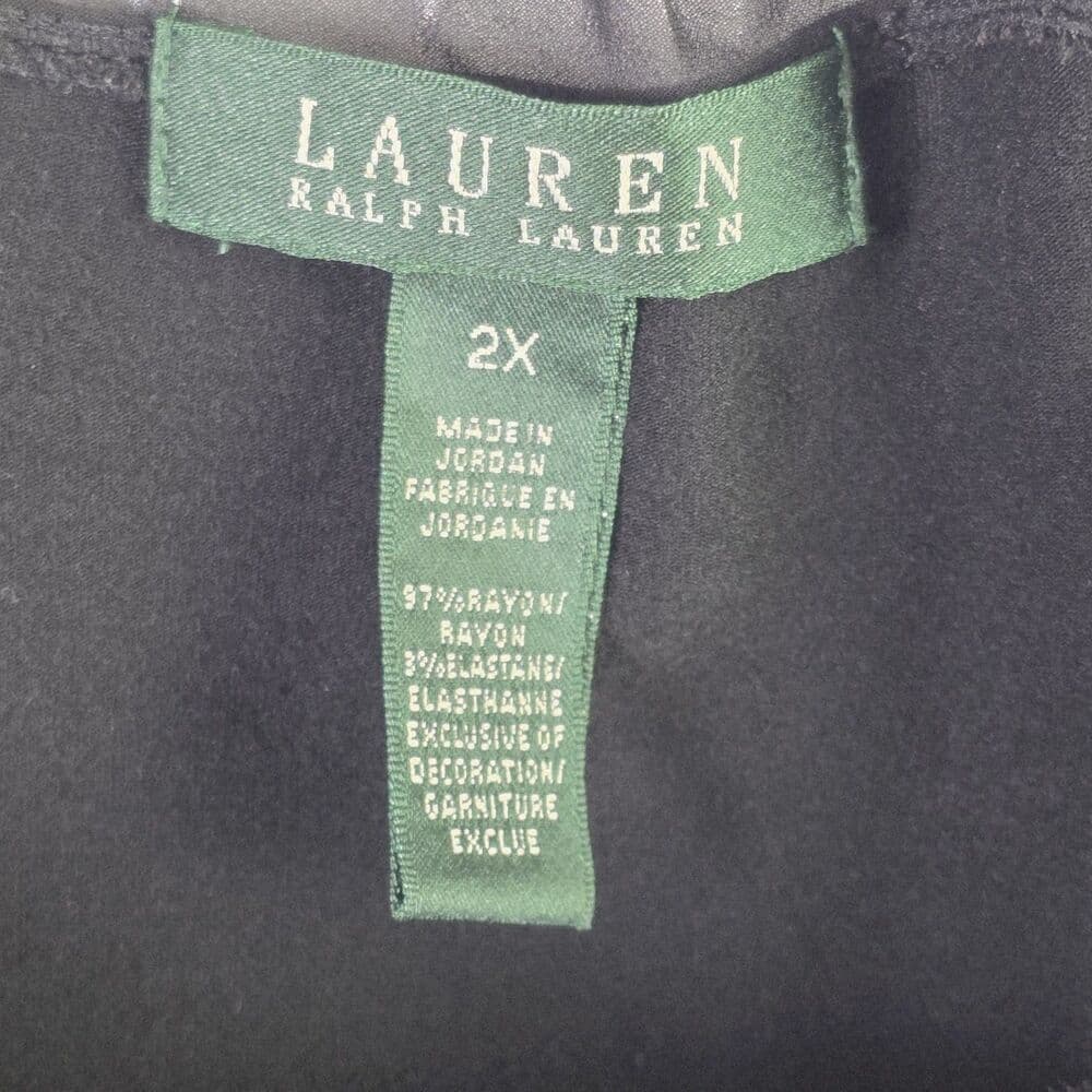 Lauren Ralph Lauren Women's 2X Black Short Sleeve Shirt - Thumbnail 2