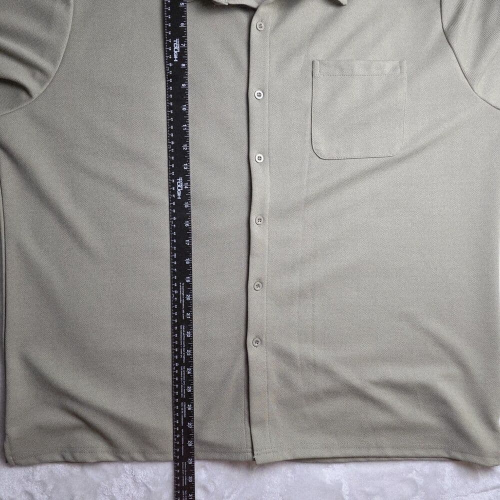 COOFANDY Mens Olive Short Sleeve Cuban Collar‎ Shirt Casual Button Down XL - Thumbnail 6
