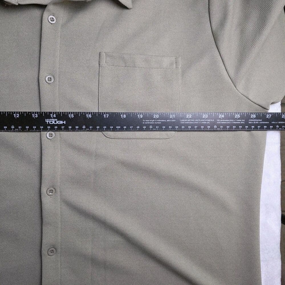 COOFANDY Mens Olive Short Sleeve Cuban Collar‎ Shirt Casual Button Down XL - Thumbnail 4