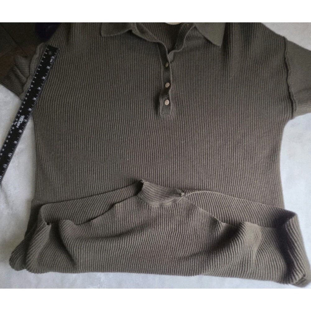 NWT Anrabess Women's Small Olive Green Oversized Romper - Thumbnail 8