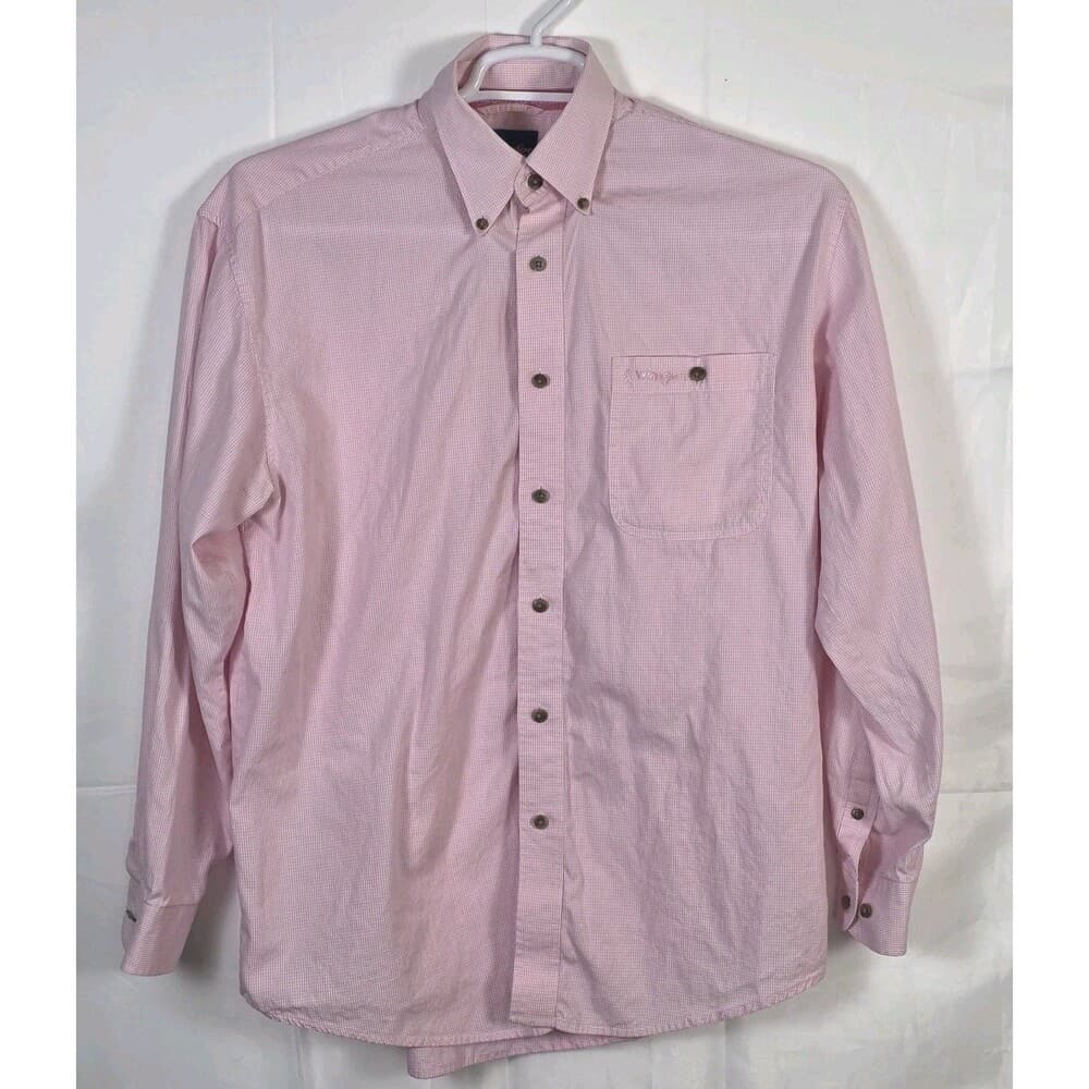Wrangler Shirt Mens Medium‎ Pink Breast Cancer Long-Sleeve Button Up Shirt - Thumbnail 2