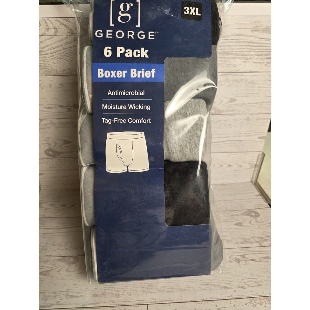 New 6-Pack George Men's 3XL Antimicrobial Moisture Wicking Briefs - Thumbnail 2