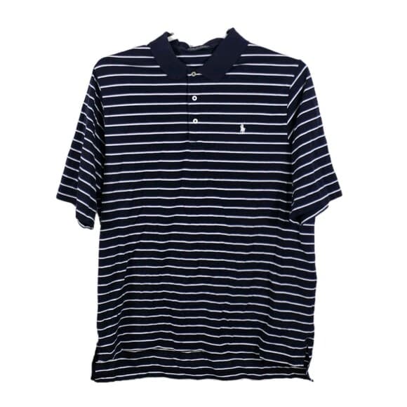Polo Ralph‎ Lauren Men's XL Blue Striped Golf Short Sleeve Shirt - Thumbnail 6