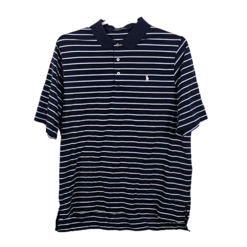 Polo Ralph‎ Lauren Men's XL Blue Striped Golf Short Sleeve Shirt - Thumbnail 5