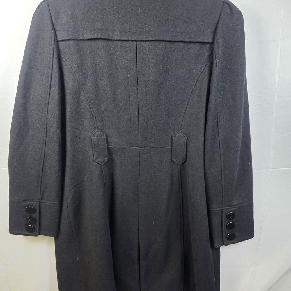 VTG Guess Women's XL Classic Military Style Black Wool Blend Coat - Thumbnail 8