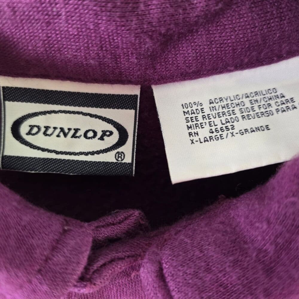 Vintage 80s Dunlop Men's XL Maroon & Gray Long Sweatshirt - Thumbnail 3