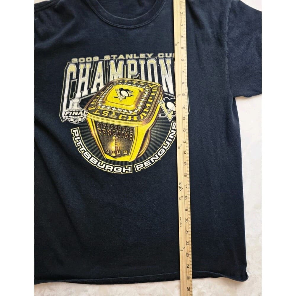 Pittsburgh Penguins‎ Youth Medium Black 2009 Stanley Cup Champion T-shirt - Thumbnail 5