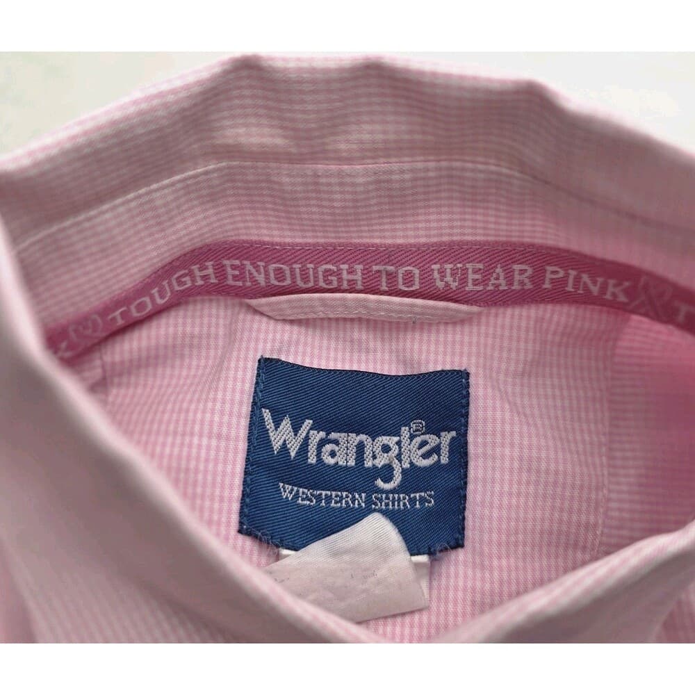 Wrangler Shirt Mens Medium‎ Pink Breast Cancer Long-Sleeve Button Up Shirt - Thumbnail 3