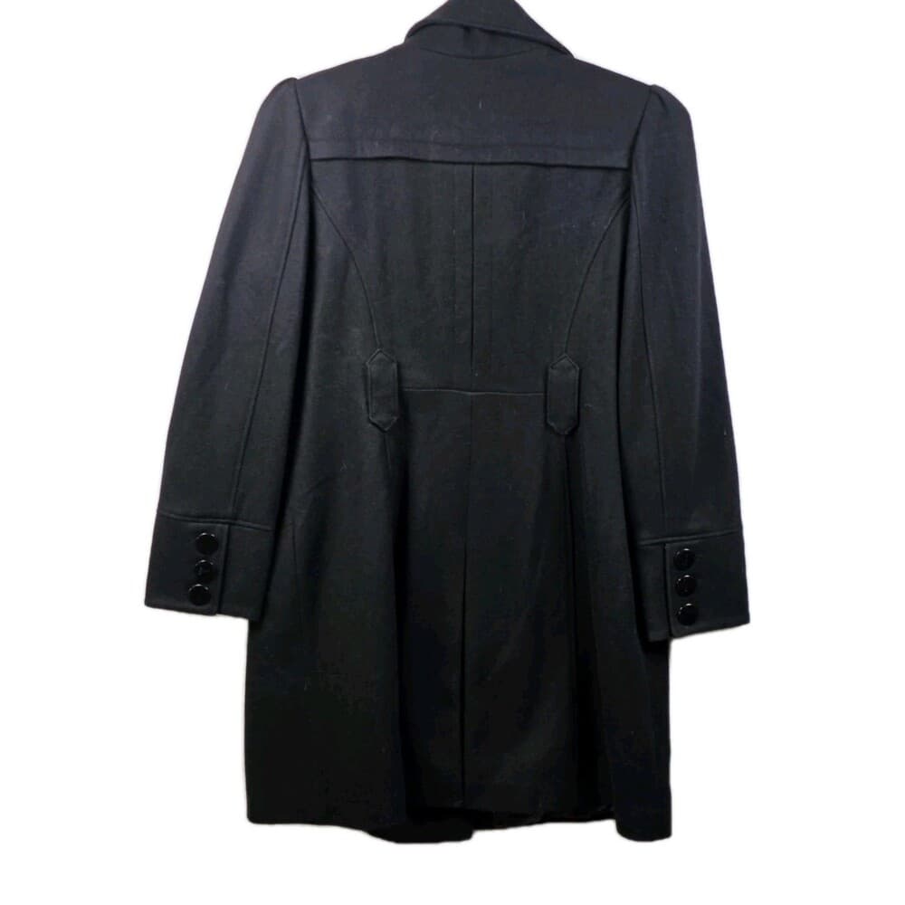 VTG Guess Women's XL Classic Military Style Black Wool Blend Coat - Thumbnail 7