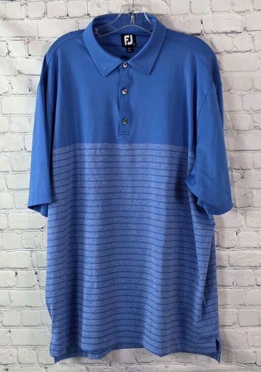 Footjoy 2022 Diamond Cup Men's XL Blue Striped Preformance S/S Polo Shirt - Thumbnail 12