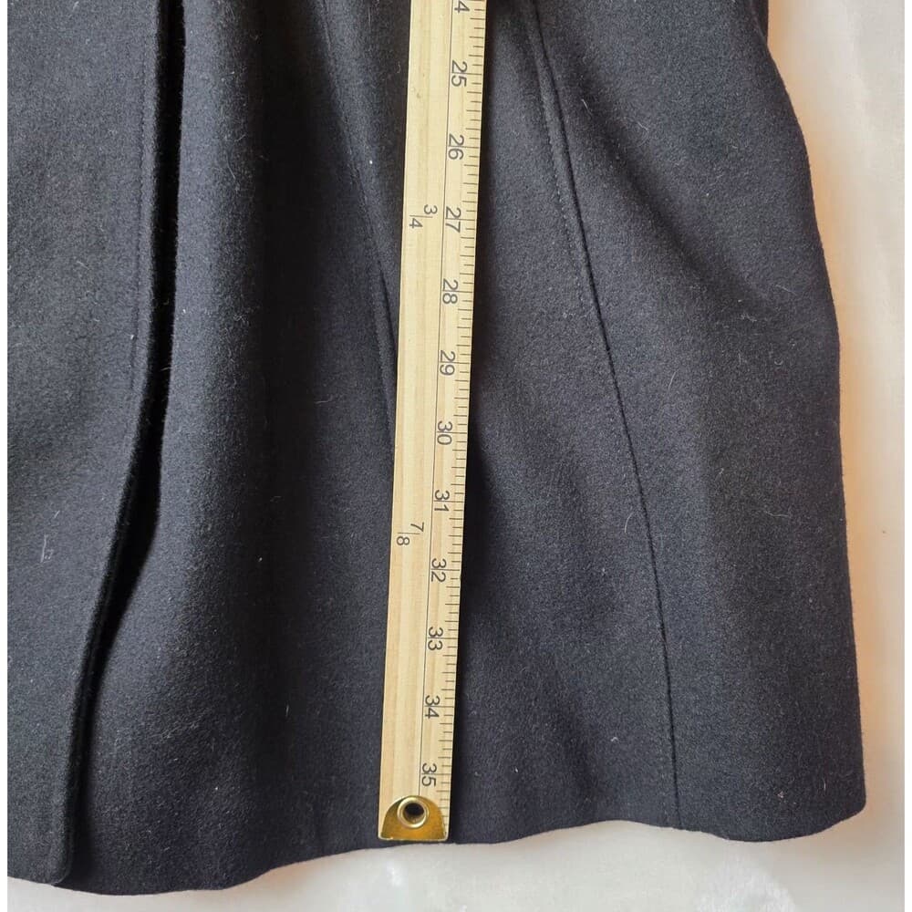 VTG Guess Women's XL Classic Military Style Black Wool Blend Coat - Thumbnail 10
