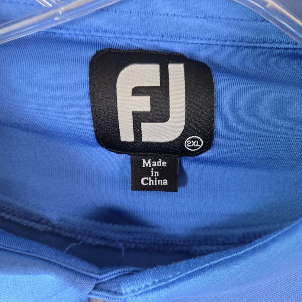 Footjoy 2022 Diamond Cup Men's XL Blue Striped Preformance S/S Polo Shirt - Thumbnail 3