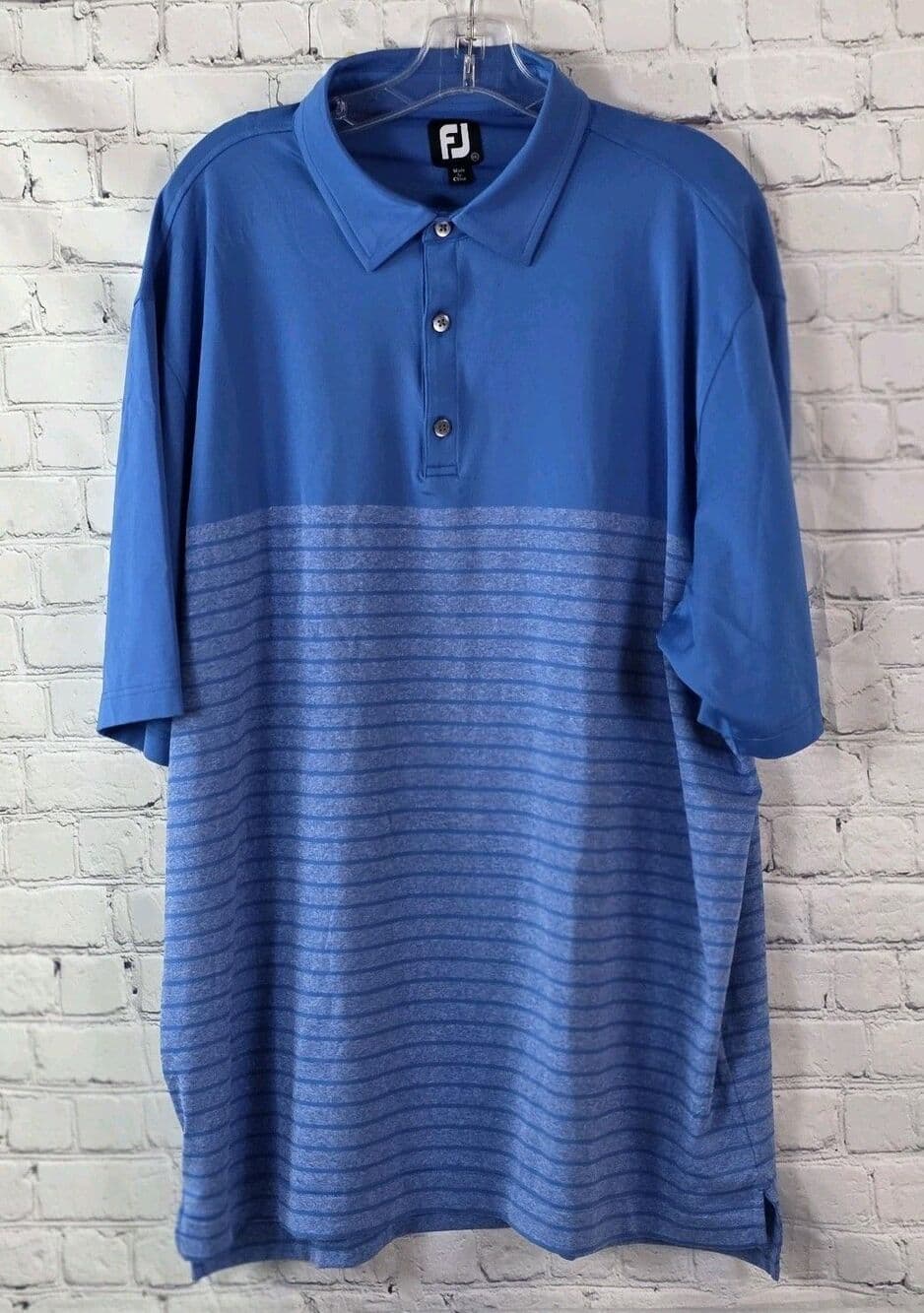 Footjoy 2022 Diamond Cup Men's XL Blue Striped Preformance S/S Polo Shirt - Thumbnail 11