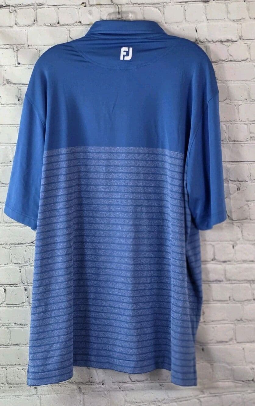Footjoy 2022 Diamond Cup Men's XL Blue Striped Preformance S/S Polo Shirt - Thumbnail 8