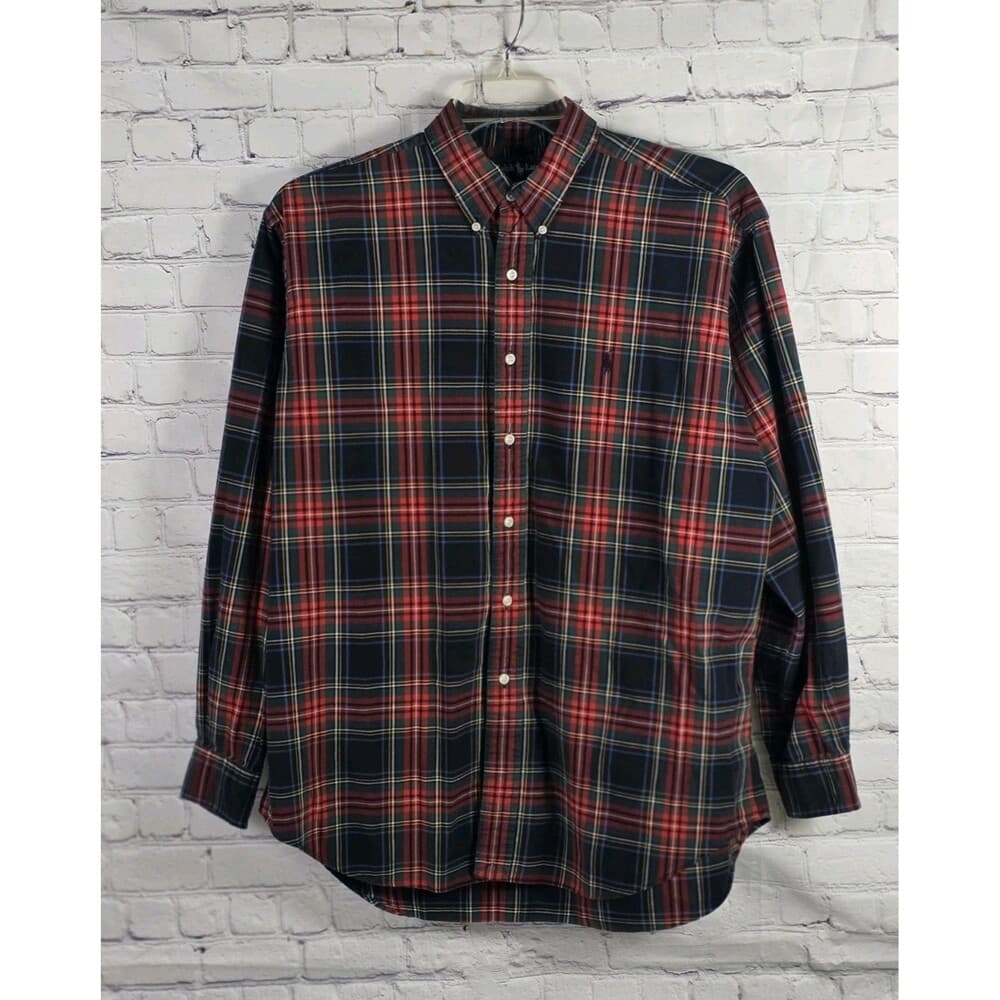 Polo Ralph Lauren Men's L Blake Red Tartan Plaid Long Sleeve Button-Down Shirt - Thumbnail 6