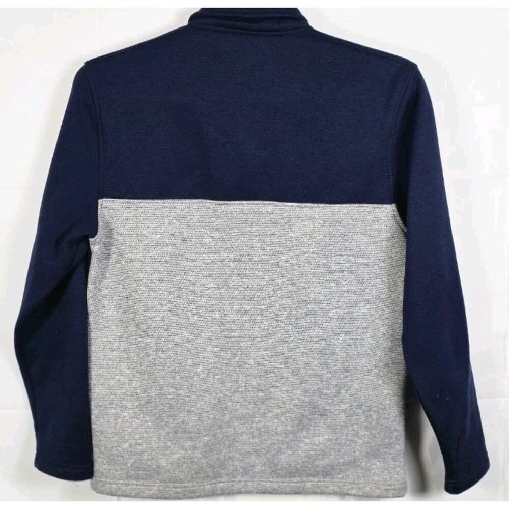 IZOD Men's Small Blue & Gray‎ Mock Neck Fleece Sweater - Thumbnail 7
