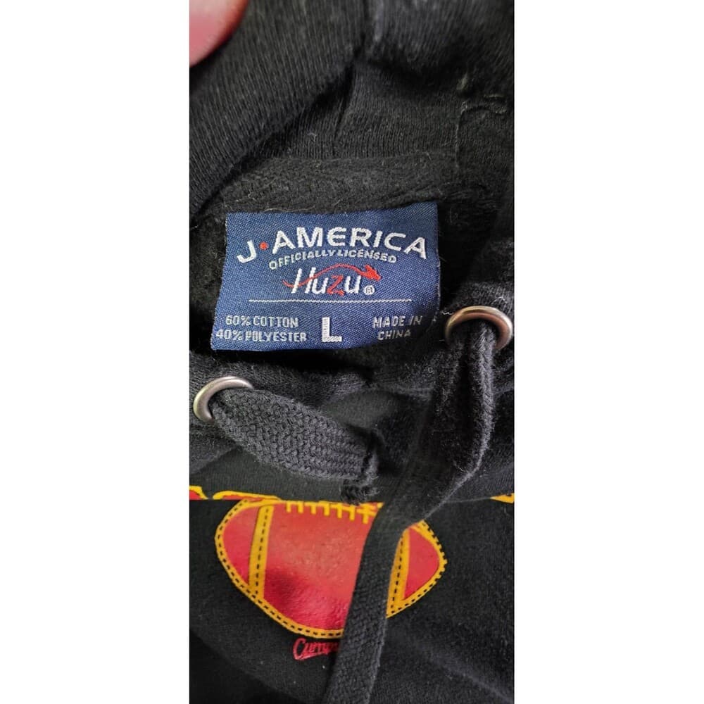 Vintage J-America Size Large Black Kansas‎ City Chiefs Hoodie - Thumbnail 2
