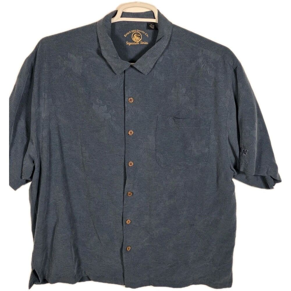 Eagle Dry Goods Signature Series 100%‎ Silk Hawaiian Shirt Men's Size Large - Thumbnail 9
