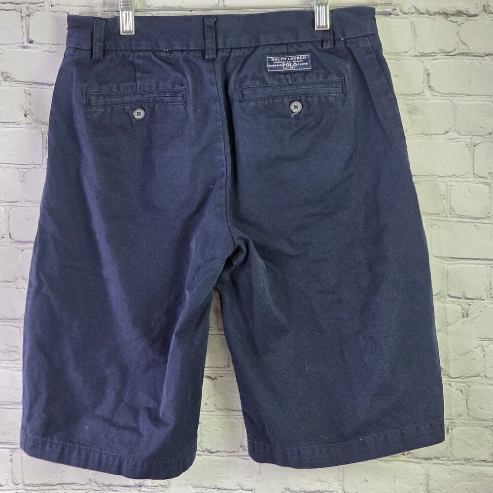 Polo Ralph Lauren Boys 18" Blue Twill Casual Classic Chino Shorts - Thumbnail 12