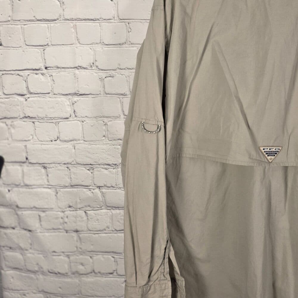 Columbia PFG Men's Large Beige Long Sleeve Fishing Shirt - Thumbnail 9