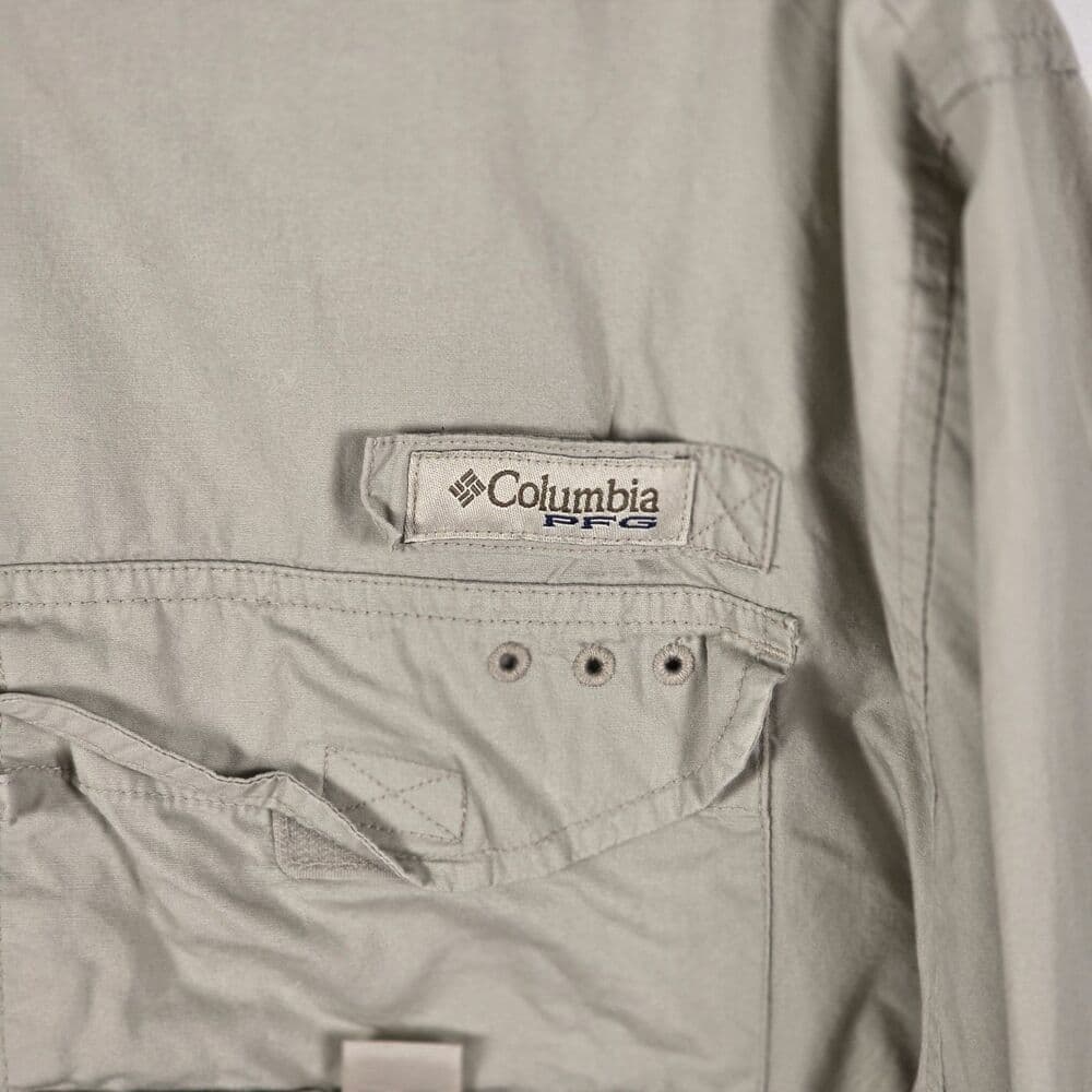 Columbia PFG Men's Large Beige Long Sleeve Fishing Shirt - Thumbnail 2
