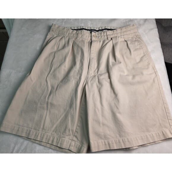Polo Ralph Lauren Chino Flat Front‎ Cotton Men's 33 Shorts khaki (bleach stain) - Thumbnail 10