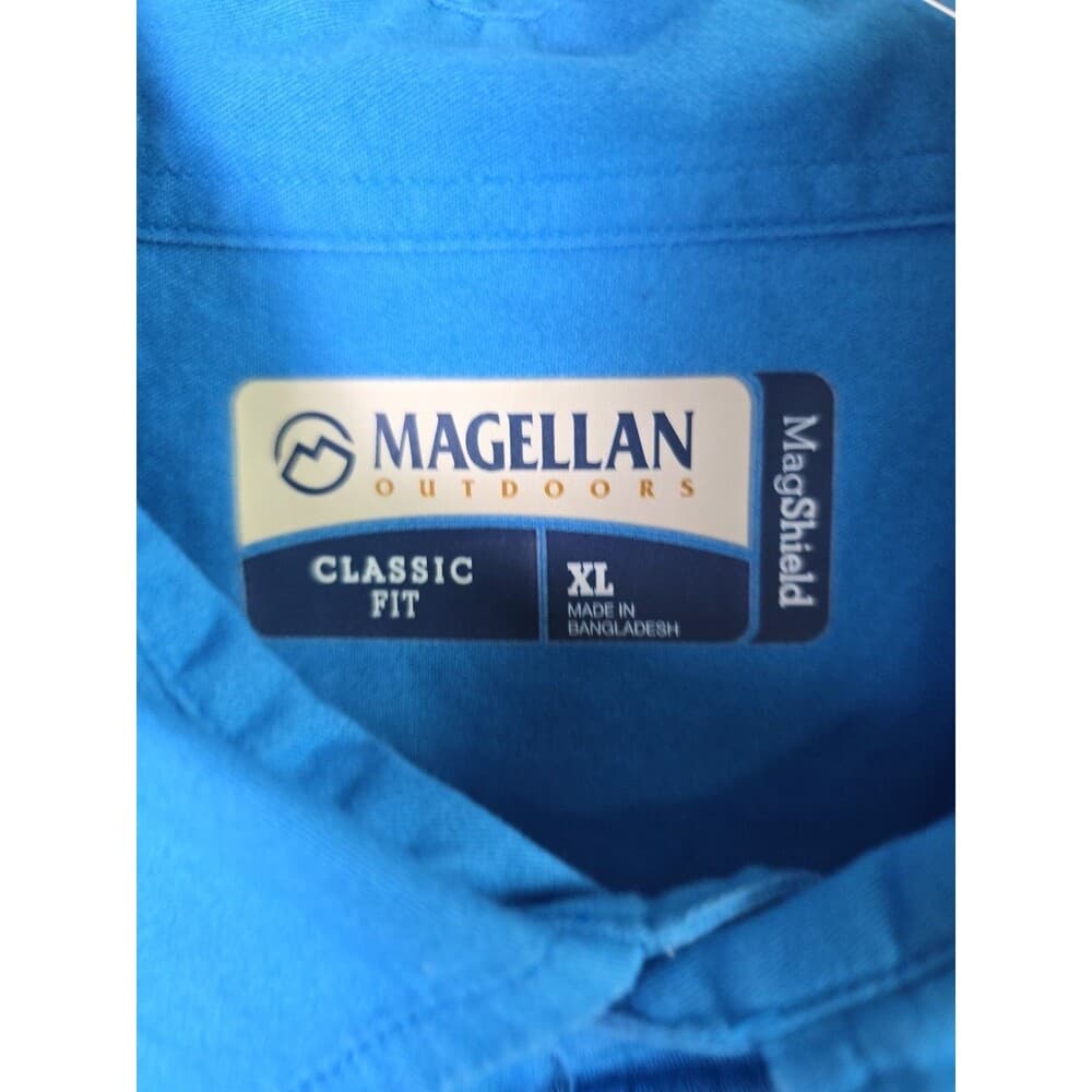 Magellan Men's XL Blue Classic Fit MagShield Short Sleeve Fishing Shirt - Thumbnail 2