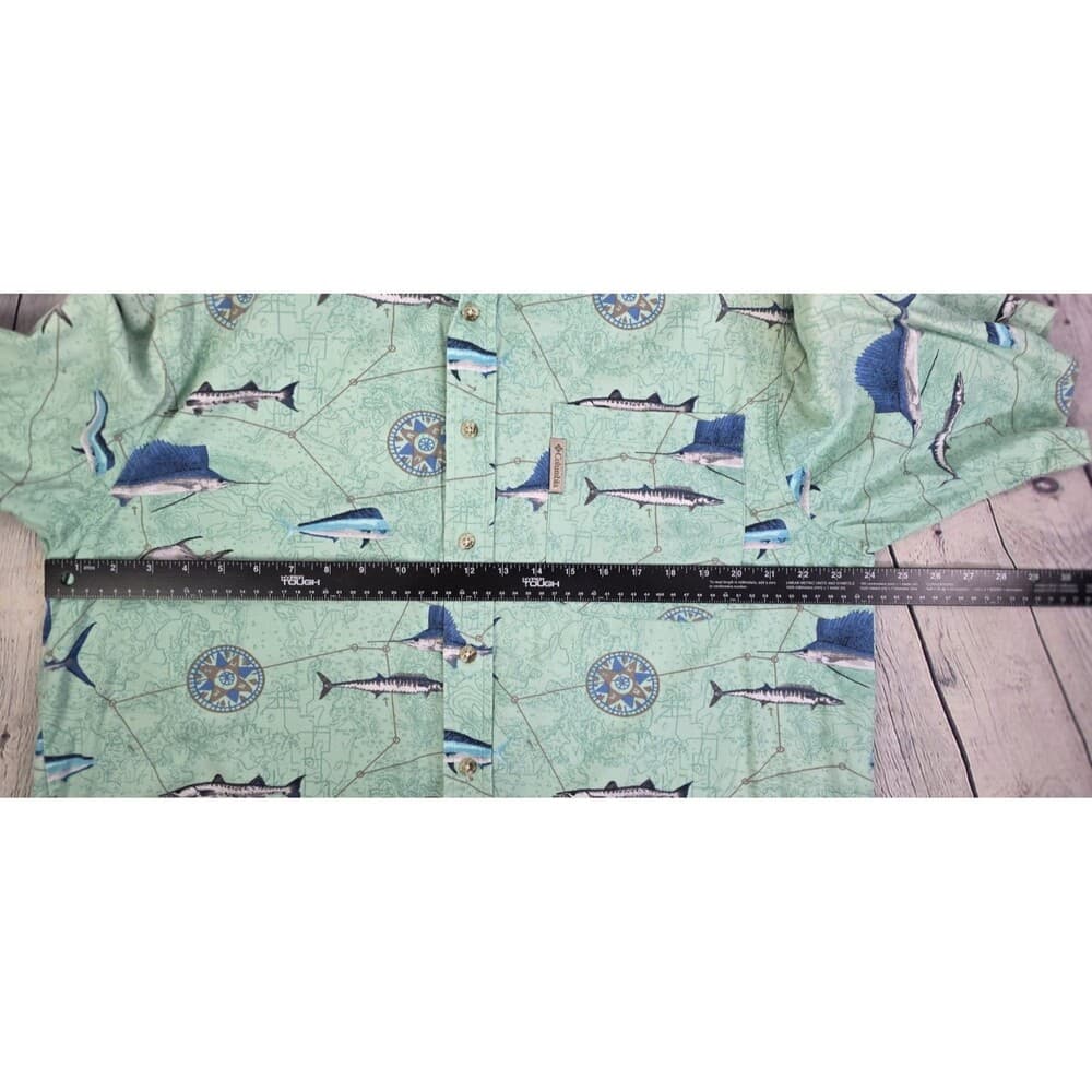 Columbia River Men's Large Blue Aqua Marine S/S Fishing Shirt - Thumbnail 4