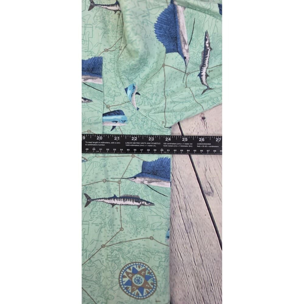 Columbia River Men's Large Blue Aqua Marine S/S Fishing Shirt - Thumbnail 5