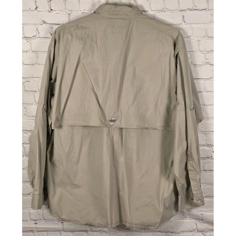 Columbia PFG Men's Large Beige Long Sleeve Fishing Shirt - Thumbnail 7