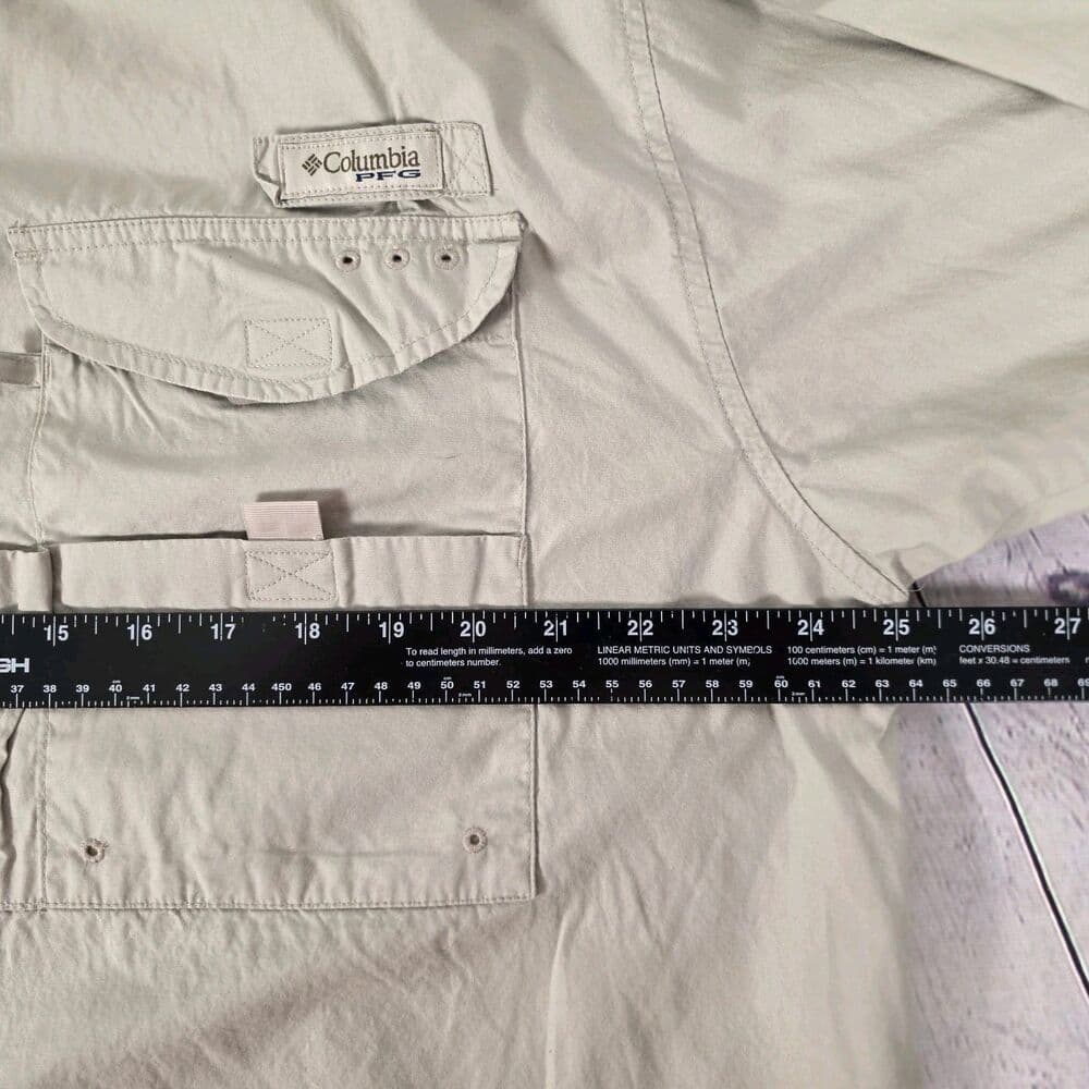 Columbia PFG Men's Large Beige Long Sleeve Fishing Shirt - Thumbnail 4
