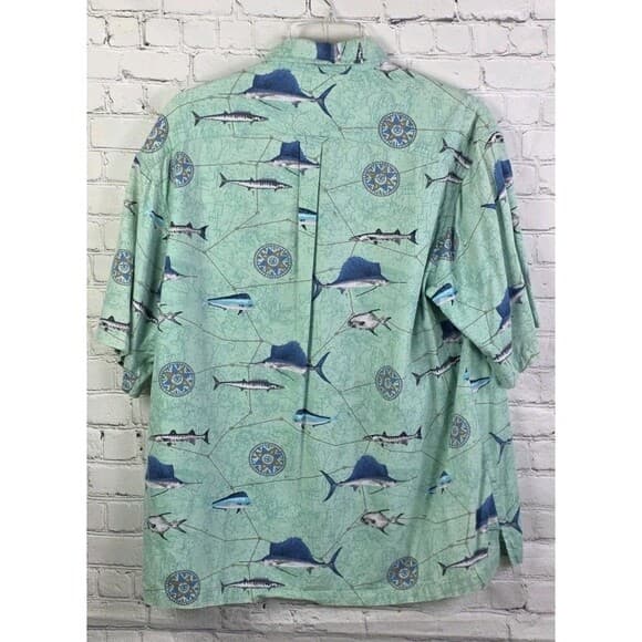 Columbia River Men's Large Blue Aqua Marine S/S Fishing Shirt - Thumbnail 9