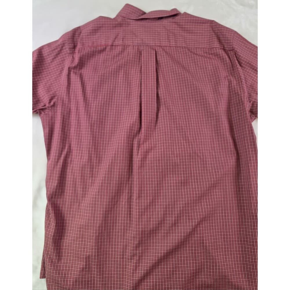Eddie Bauer Men's Large Red Plaid Relax Fit Long Sleeve‎ Shirt - Thumbnail 4
