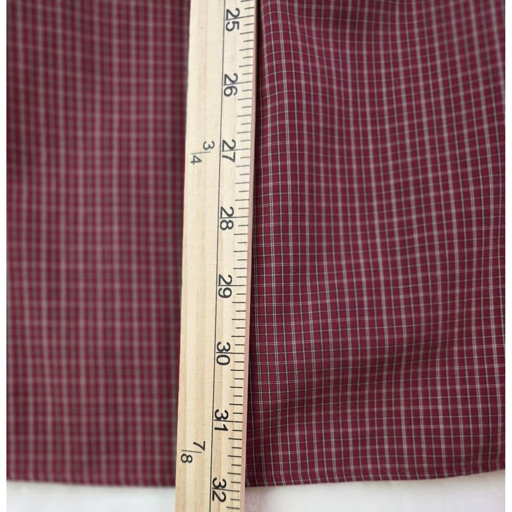 Eddie Bauer Men's Large Red Plaid Relax Fit Long Sleeve‎ Shirt - Thumbnail 5