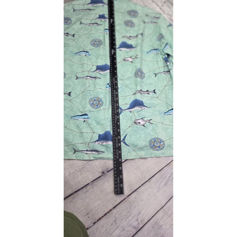 Columbia River Men's Large Blue Aqua Marine S/S Fishing Shirt - Thumbnail 7