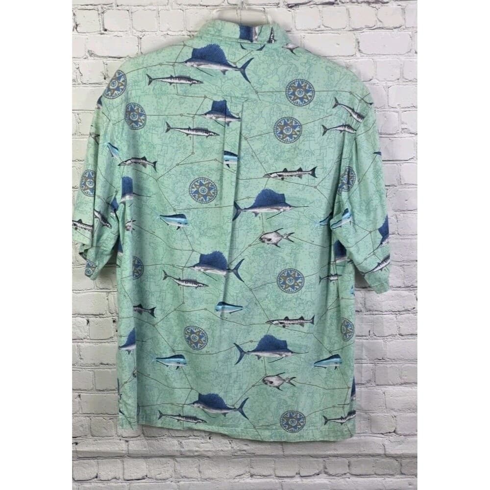 Columbia River Men's Large Blue Aqua Marine S/S Fishing Shirt - Thumbnail 6
