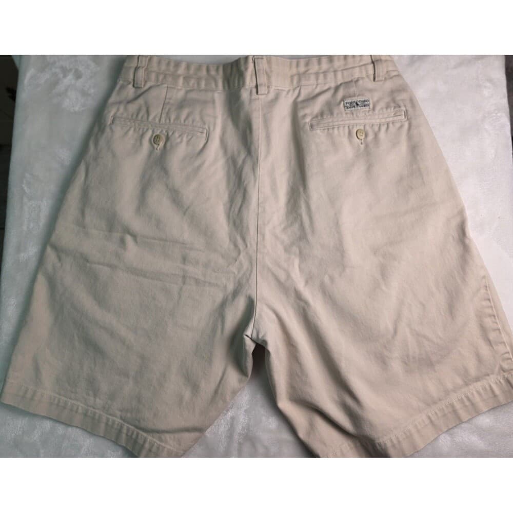 Polo Ralph Lauren Chino Flat Front‎ Cotton Men's 33 Shorts khaki (bleach stain) - Thumbnail 5