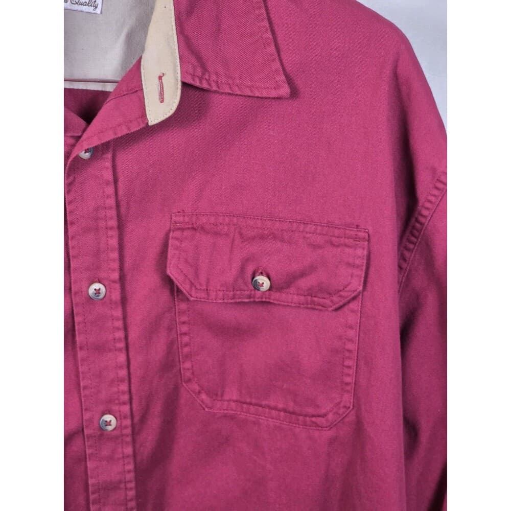 Wrangler Shirt Mens XXL Red Button Up Short‎ Sleeve Premium Quality - Thumbnail 3