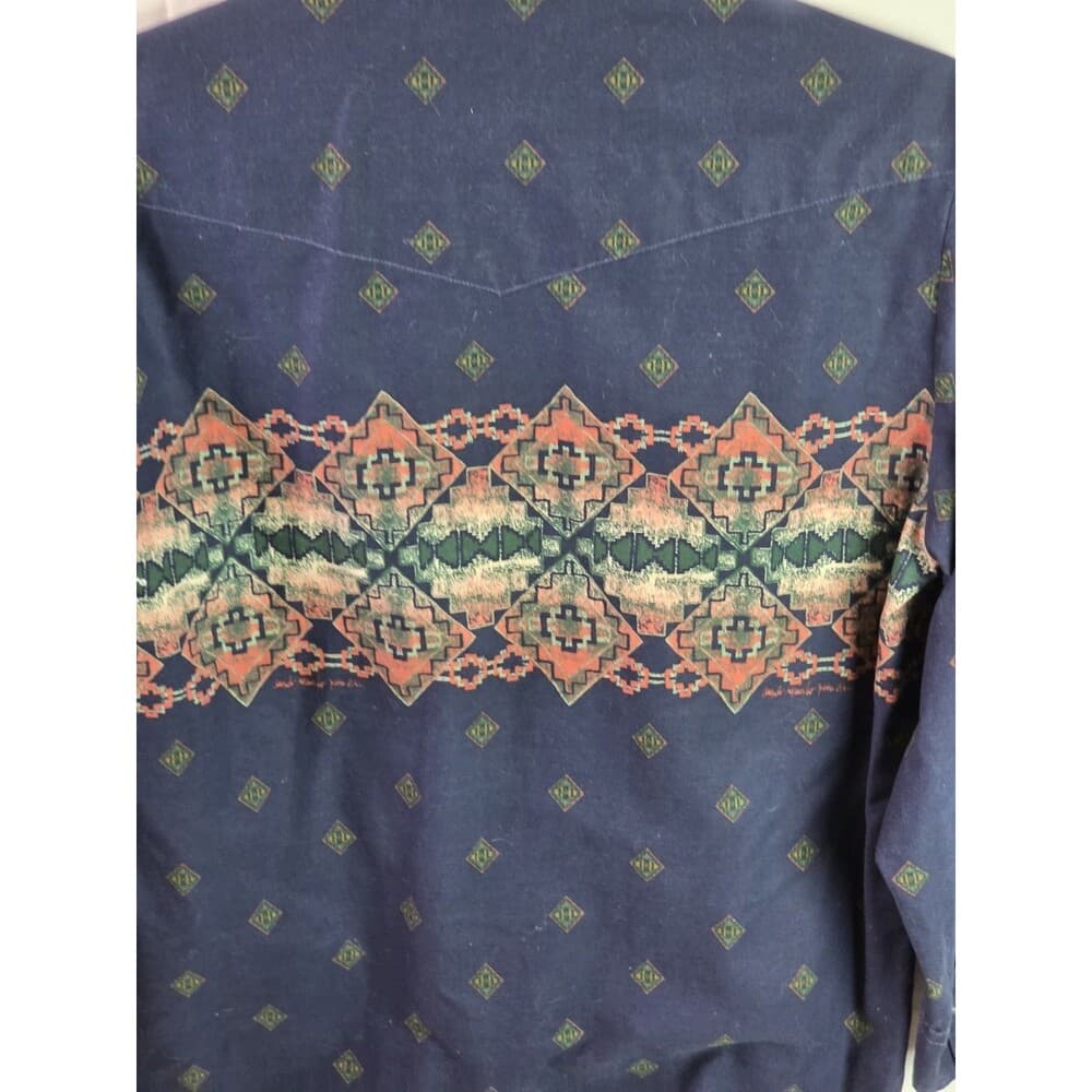 Vintage XXL Peña by Roper Western Shirt Southwest Yaqui Native Print‎ - Thumbnail 4