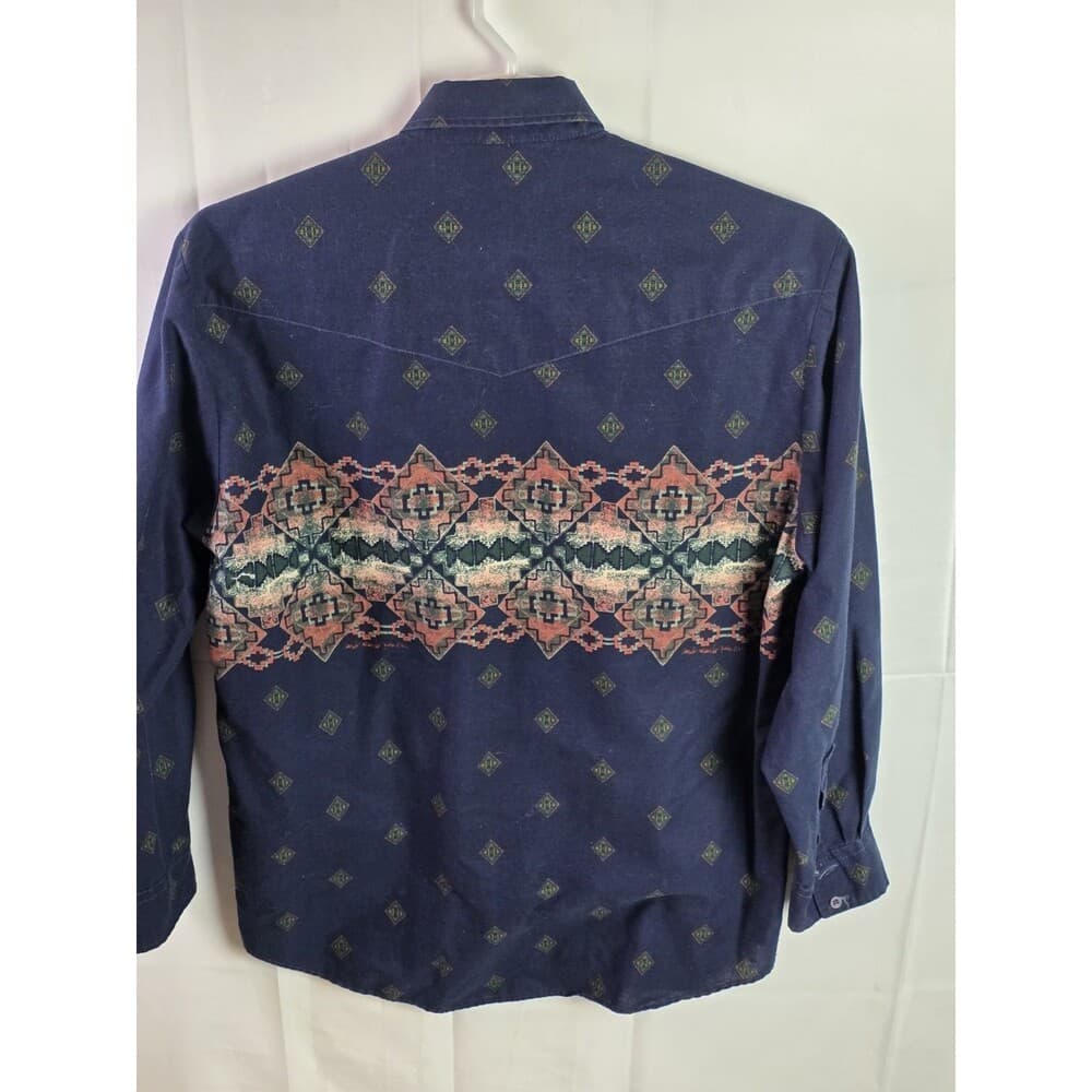 Vintage XXL Peña by Roper Western Shirt Southwest Yaqui Native Print‎ - Thumbnail 3