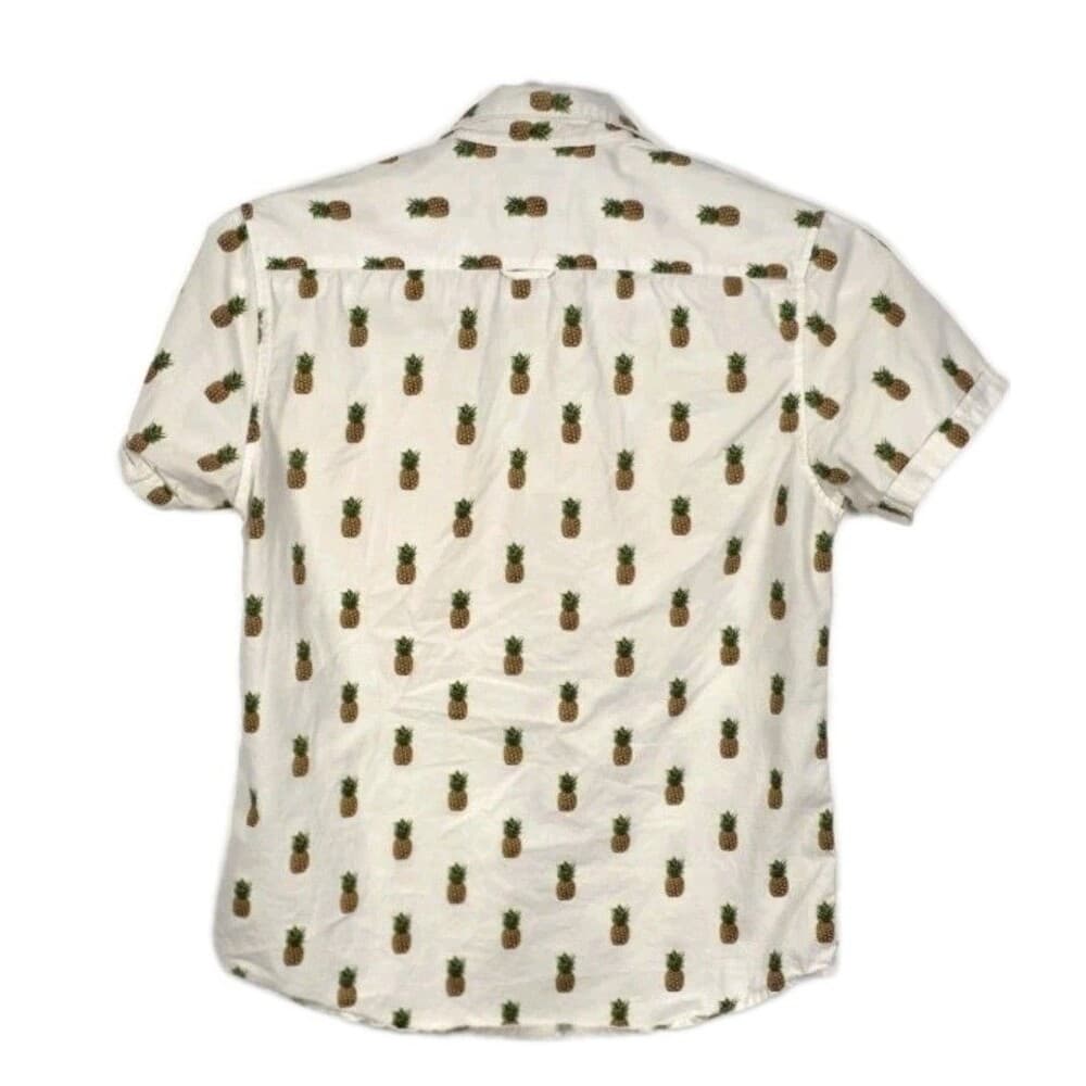 Denim‎ & Flower Ricky Singh Men's Small Slim Fit Pineapples Short Sleeve Shirt - Thumbnail 5