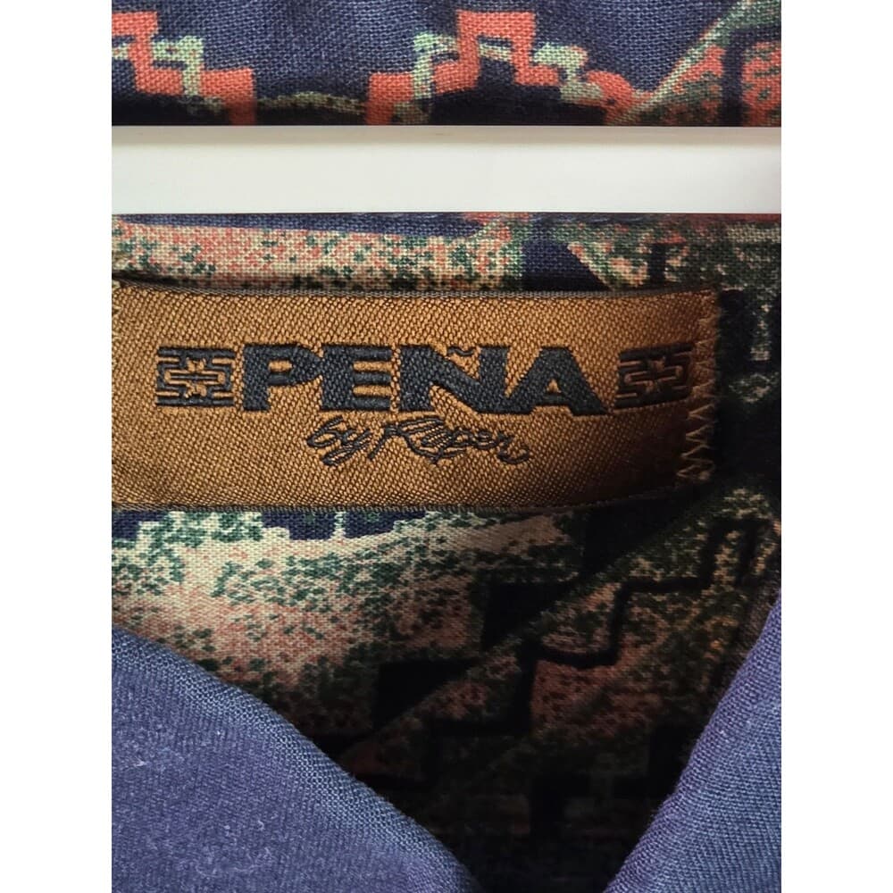 Vintage XXL Peña by Roper Western Shirt Southwest Yaqui Native Print‎ - Thumbnail 2