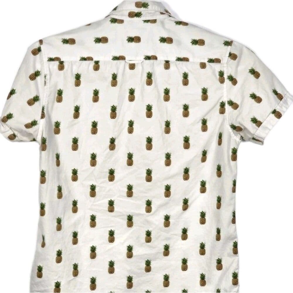 Denim‎ & Flower Ricky Singh Men's Small Slim Fit Pineapples Short Sleeve Shirt - Thumbnail 4