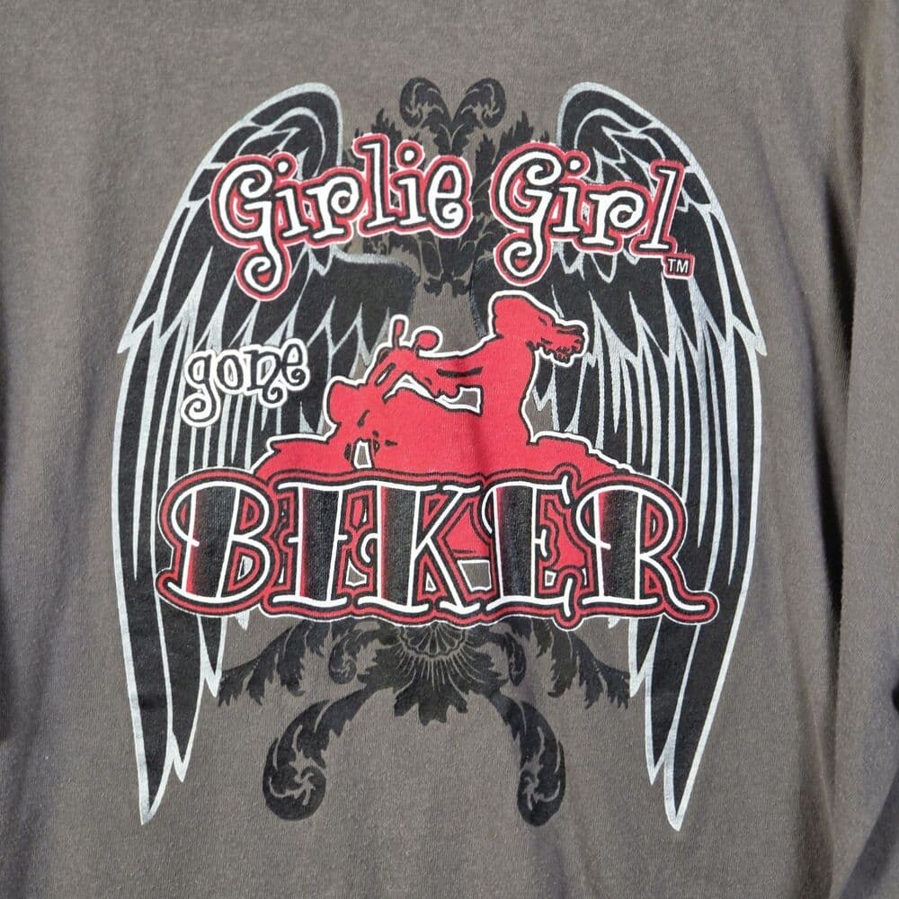 Girlie Girl Women's XXL Gray‎ Biker Short Sleeve T-Shirt - Thumbnail 4