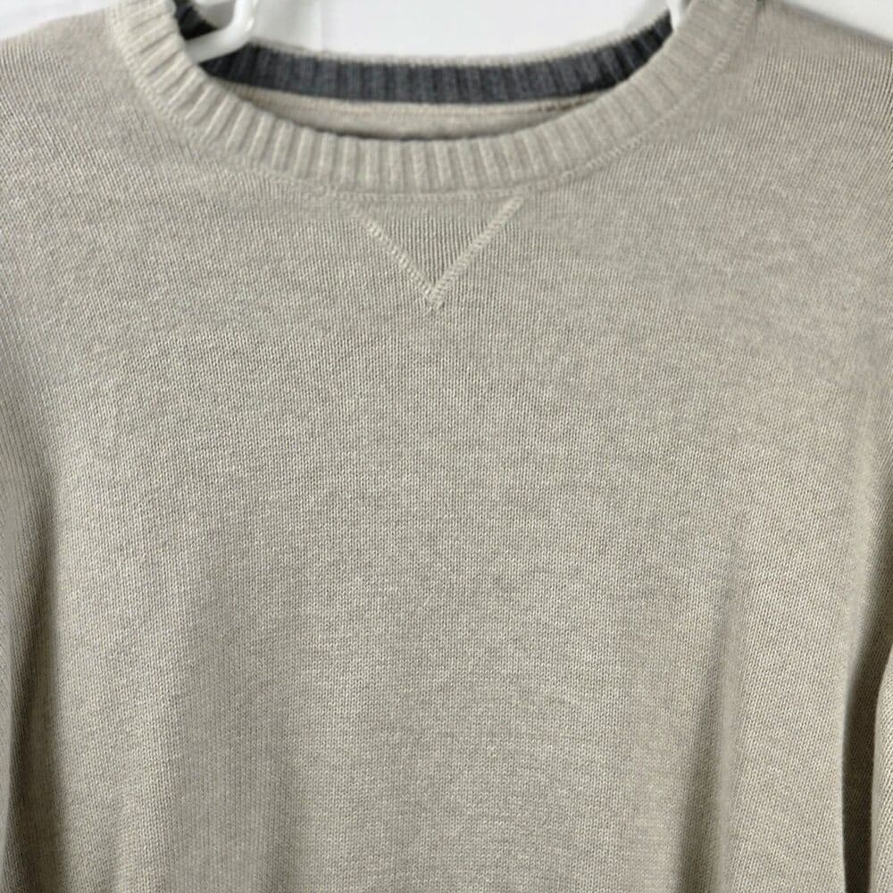 Vintage Eddie‎ Bauer Men's XXL Beige Cotton Sweater - Thumbnail 5