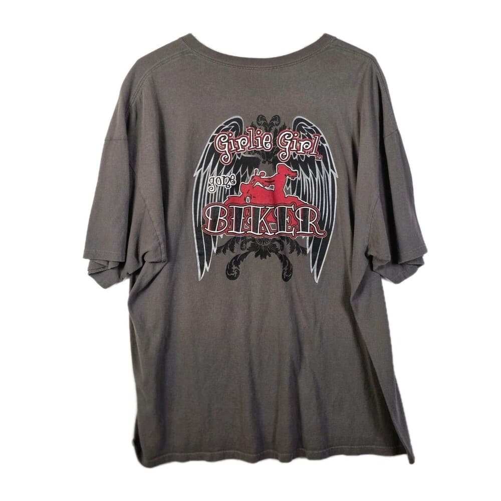 Girlie Girl Women's XXL Gray‎ Biker Short Sleeve T-Shirt - Thumbnail 3